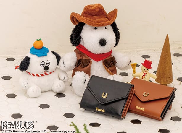 SNOOPY YEAR OF THE HORSE MINI WALLET BOOK BLACK／BROWN