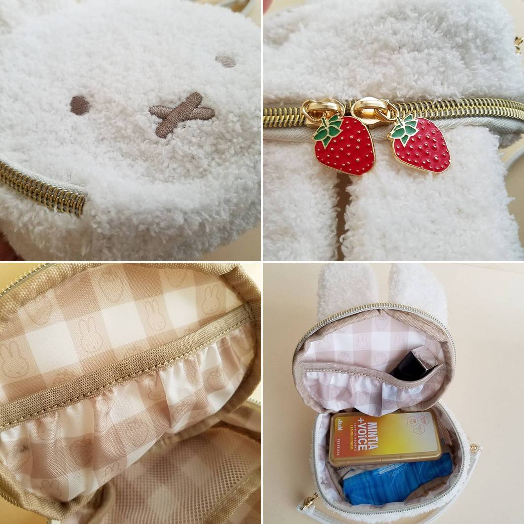 SALE✩.*˚miffy ミニポーチ チャーム ショルダーバッグセット 宝島社、いちごチャームの「ミッフィー」ポーチ新発売。ショルダー